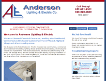 Tablet Screenshot of andersonlightingandelectric.com